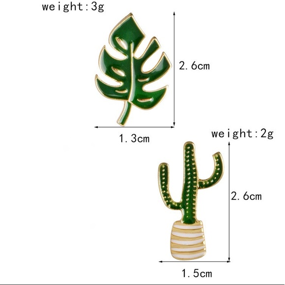 Buy 2 get 1 Free ❤️️ green planet leaf cactus pin - Picture 5 of 6